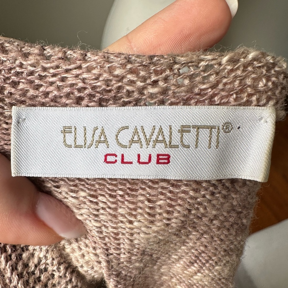 ELISA CAVALETTI Pink Boho Cotton Linen Artisan Layered Long Sleeve Midi Dress - Picture 7 of 8